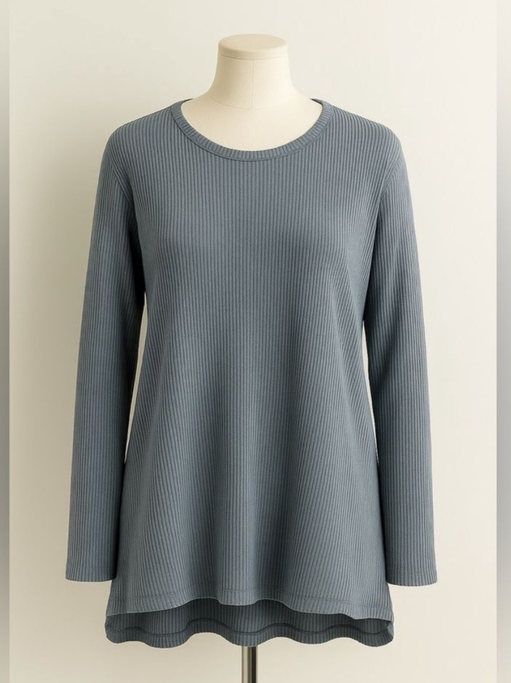rag & bone Ribbed Long-Sleeve Tunic - Slate Blue